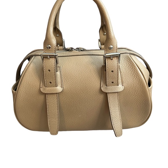 BURBERRY Leather Handbag with 2 side pockets EUC Silver hardware - Picture 2 of 15